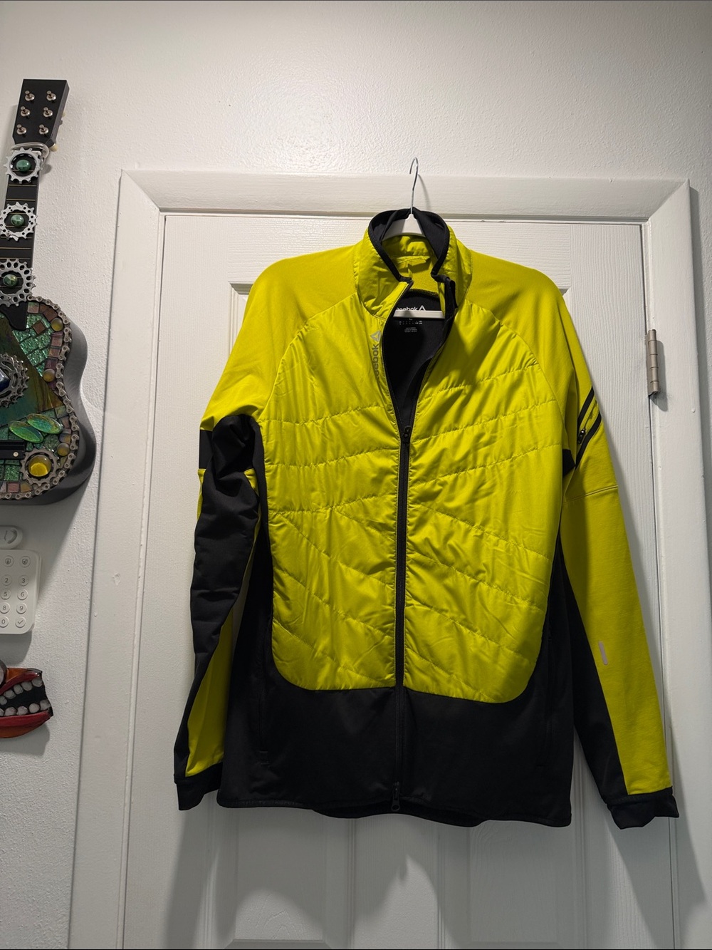Reebok Men's High-Visibility Yellow and Black Performance Jacket